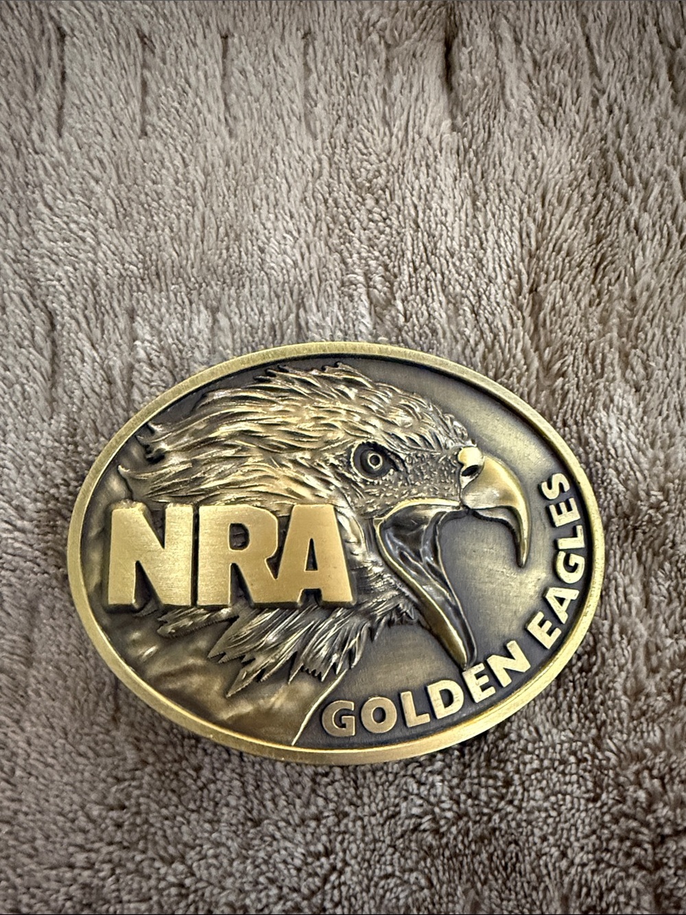 Golden Eagles Brass Belt Buckle - Gold Tone
